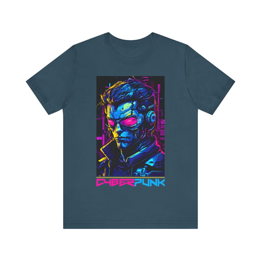 Cyberpunk Guy T-Shirt – Neon Sci-Fi Streetwear
